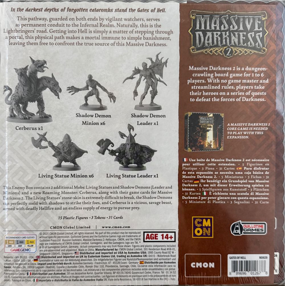 Massive Darkness 2: Enemy Box: Gates Of Hell  (1-6) board game collectible [Barcode 889696012678] - Main Image 2
