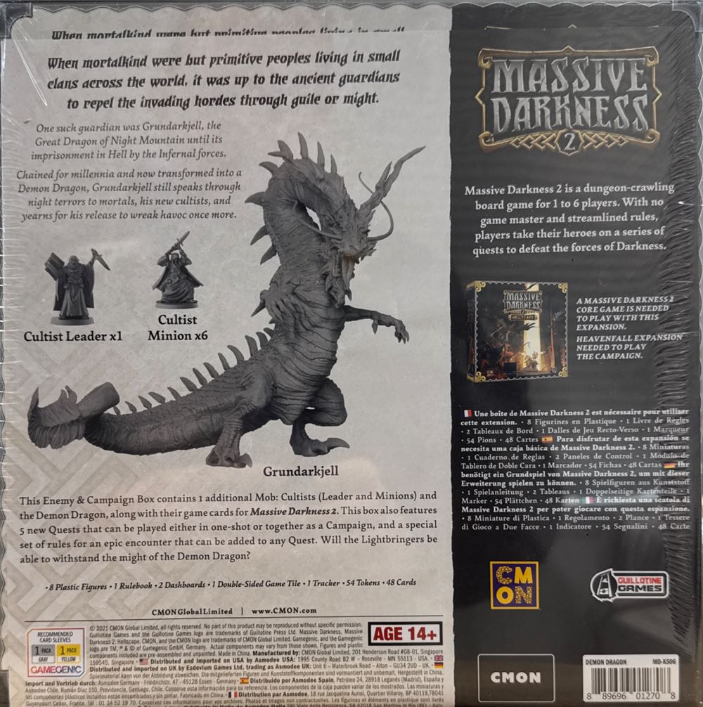 Massive Darkness 2: Enemy & Campaign Box: Demon Dragon  board game collectible [Barcode 889696012708] - Main Image 2
