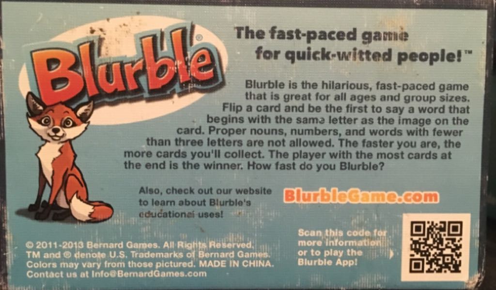 Blurble  (2-12) board game collectible - Main Image 2