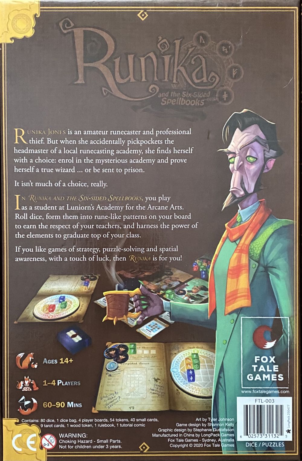 Runika And The Six Sided Spellbooks Fox Tale S 100% Complete Vg New Dice  (1-5) board game collectible [Barcode 602573311325] - Main Image 2