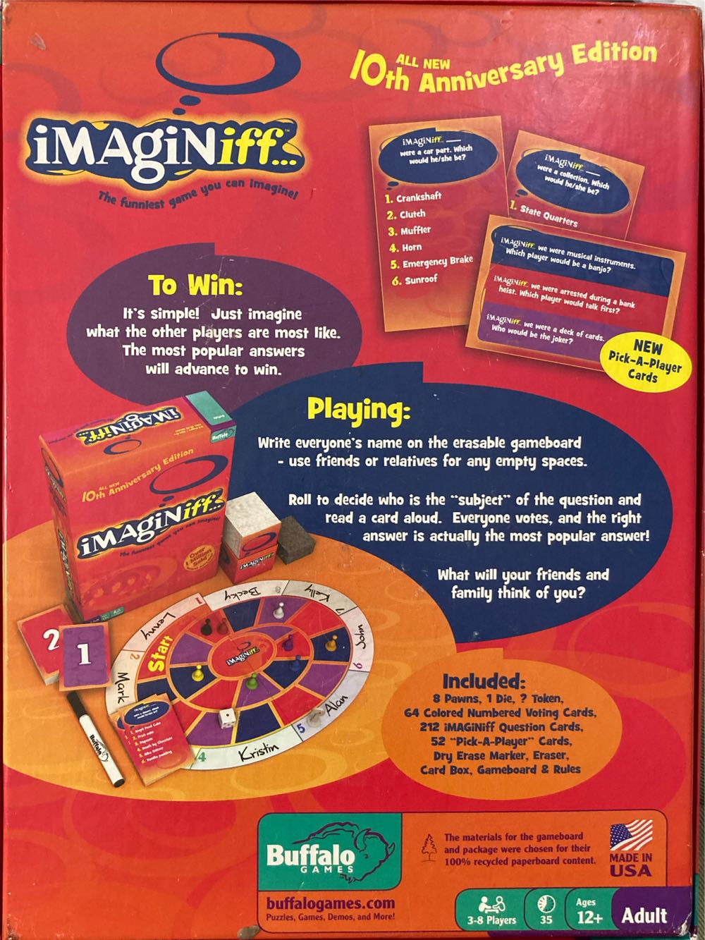 Imaginiff 10th Anniversary Edition  (3-8) board game collectible [Barcode 079346001750] - Main Image 2