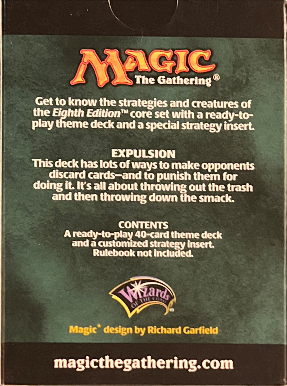 Magic The Gathering 8th Edition Theme Deck Core Set Expulsion Deck  (1+) board game collectible [Barcode 076930888940] - Main Image 2