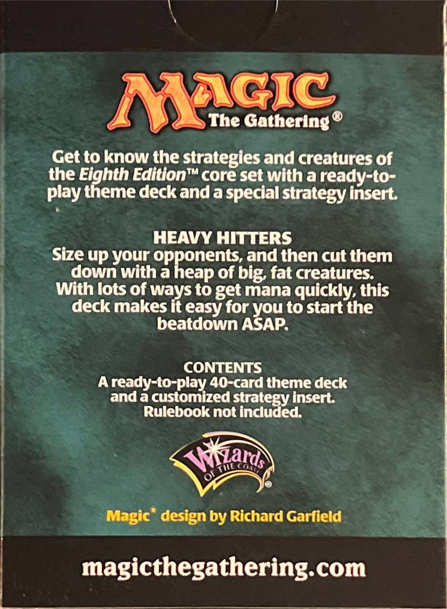 Magic The Gathering 8th Edition Theme Deck Core Set Heavy Hitters Deck  (1+) board game collectible [Barcode 076930888940] - Main Image 2