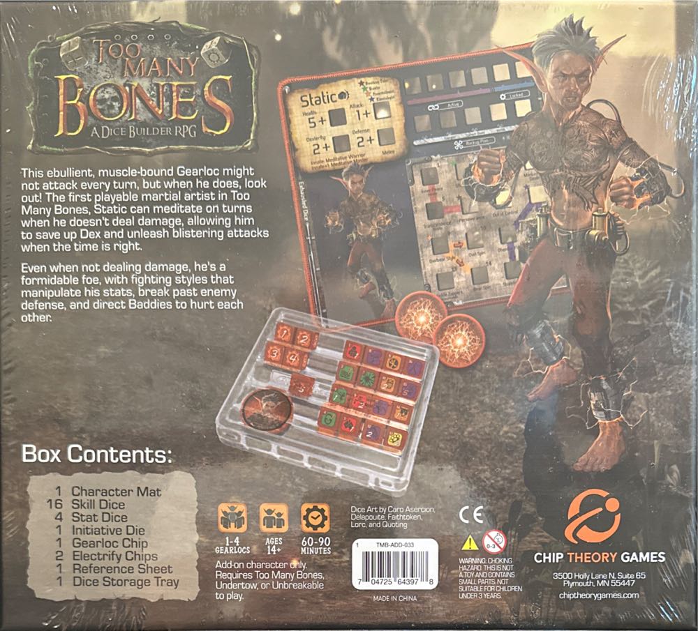 Too Many Bones: Static - The Brawler  (1-4) board game collectible [Barcode 704725643978] - Main Image 2