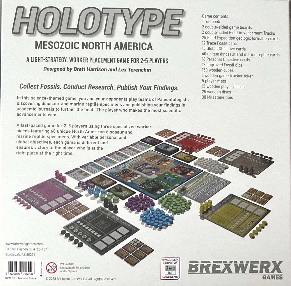 Holotype: Mesozoic North America - Kickstarter Edition  (2-5) board game collectible [Barcode 8600086776008] - Main Image 2