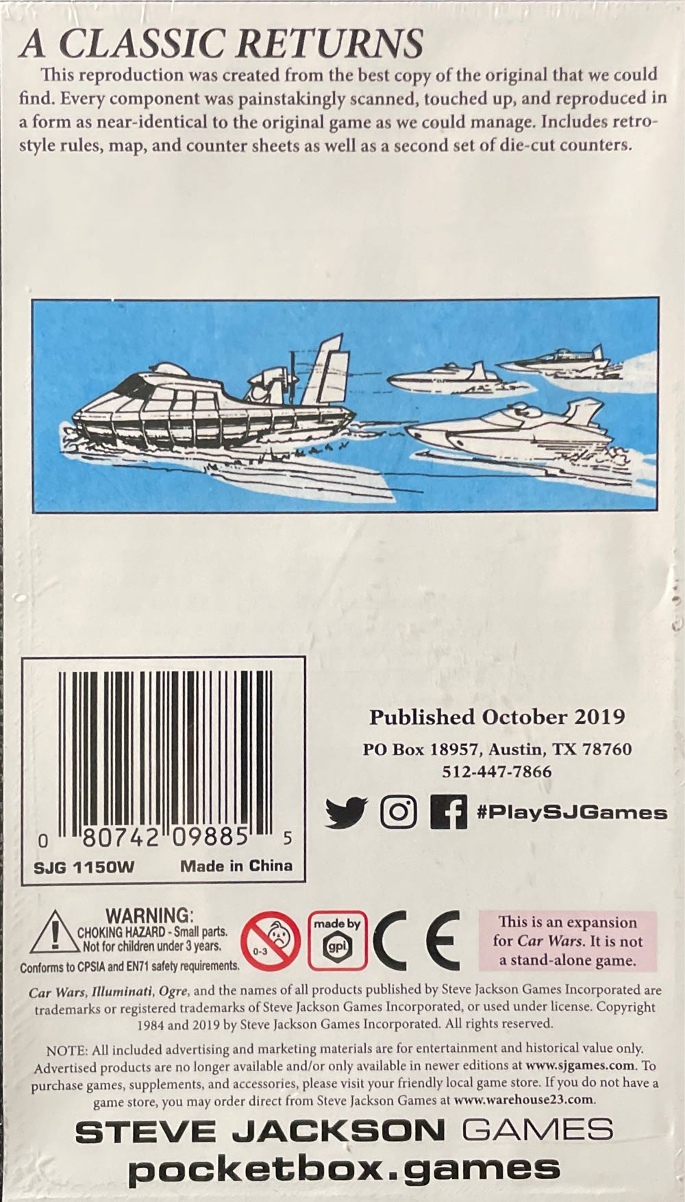 Boat Wars: A Car Wars Supplement  board game collectible [Barcode 080742098855] - Main Image 2