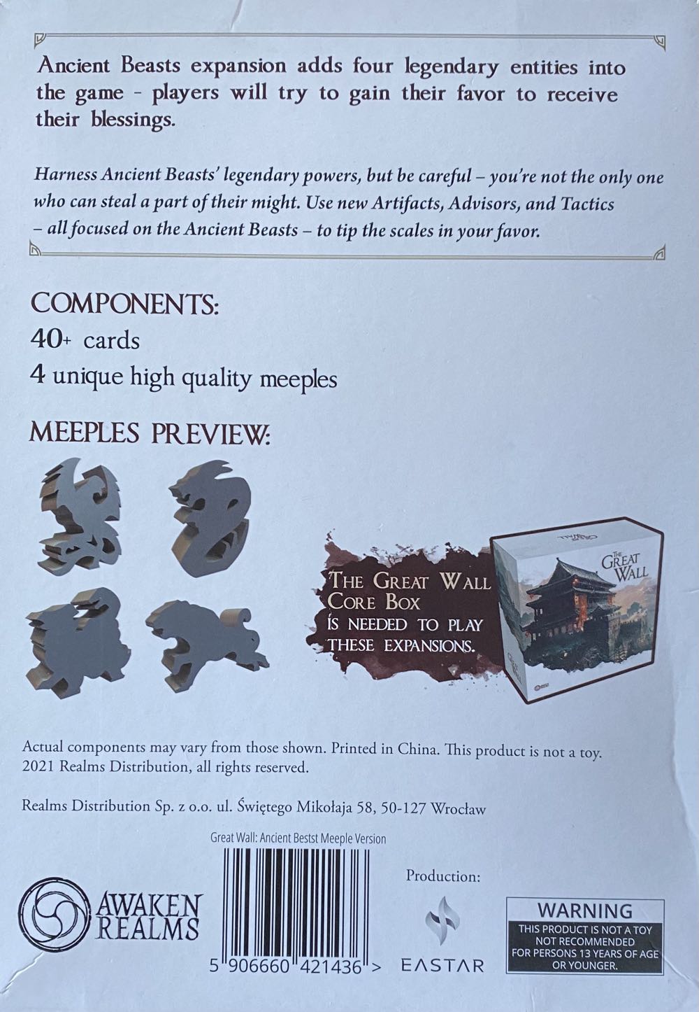 The Great Wall: Ancient Beasts  board game collectible [Barcode 5906660421436] - Main Image 2