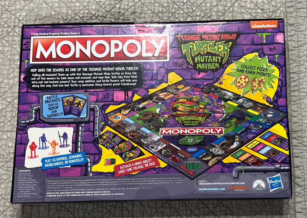 Monopoly - Teenage Mutant Ninja Turtles Mutant Mayhem  (2 - 4) board game collectible [Barcode 195166233925] - Main Image 2