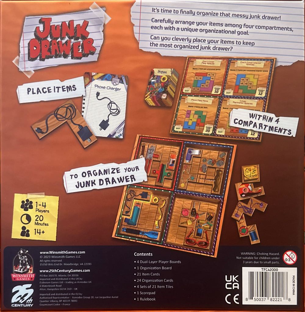 Junk Drawer  (1-4 Players) board game collectible [Barcode 850037822218] - Main Image 2