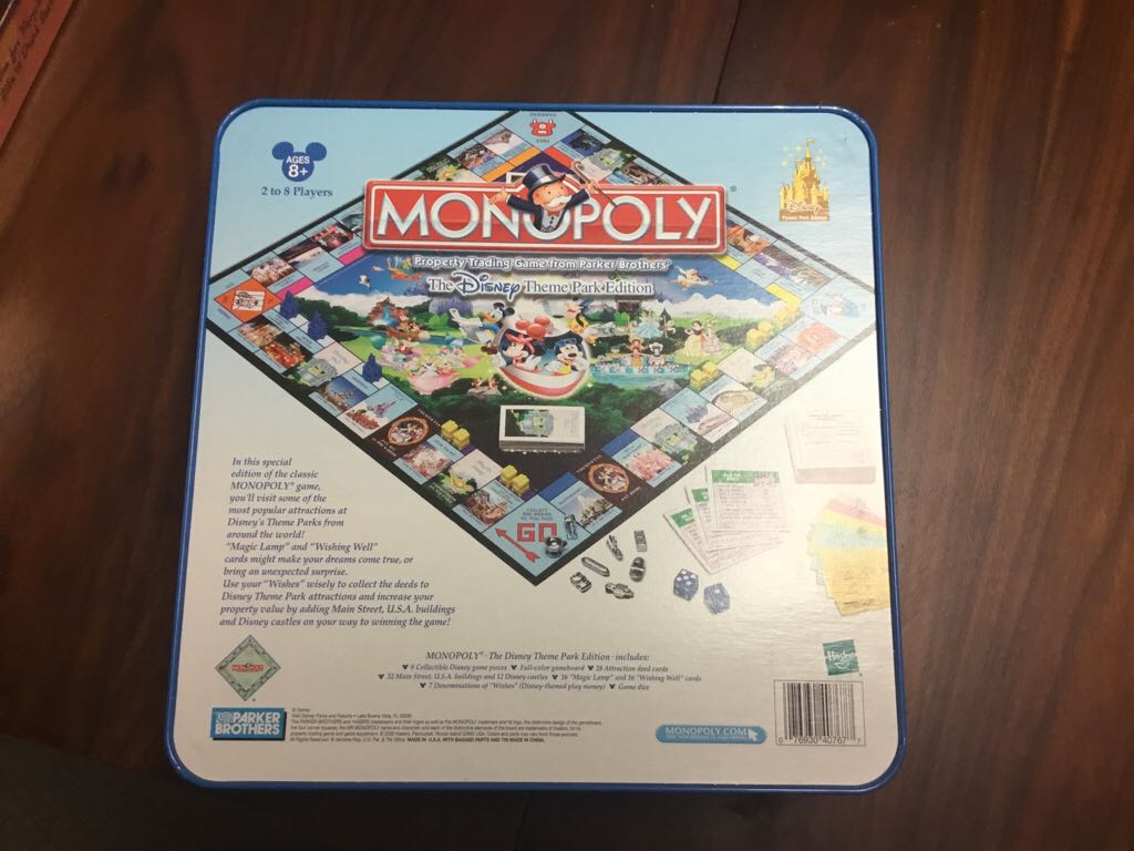 The Disney Theme PArk Edition Monopoly  board game collectible - Main Image 2