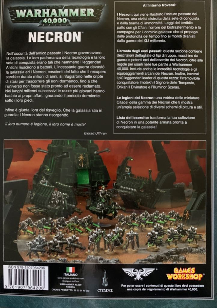 Warhammer 40.000 Codex NECRON  board game collectible [Barcode 9781907964206] - Main Image 2