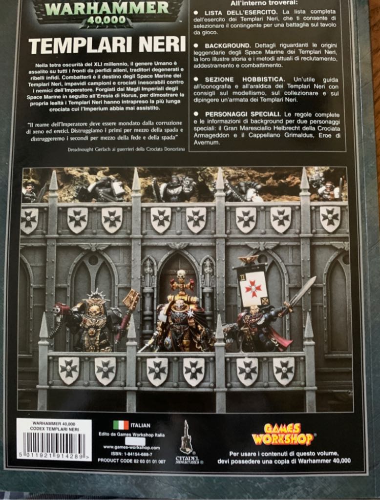Warhammer 40.000 Codex Templari Neri  board game collectible [Barcode 5011921914289] - Main Image 2
