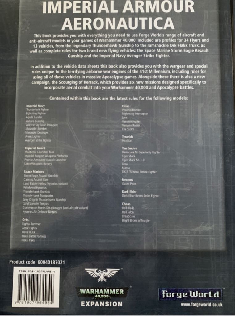 Warhammer 40000 ForgeWorld-IMPERIAL ARMOUR -Aeronautica  board game collectible - Main Image 2