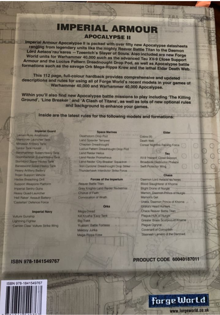 Warhammer 40000-IMPERIAL ARMOUR Apocalipse II  board game collectible - Main Image 2