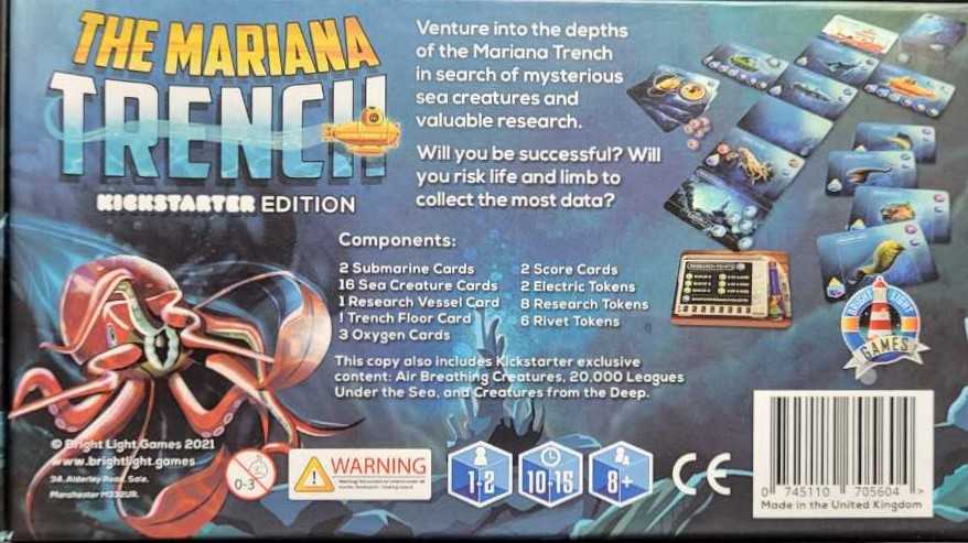 Mariana Trench: Kickstarter Edition   (1-2) board game collectible [Barcode 745110705604] - Main Image 2