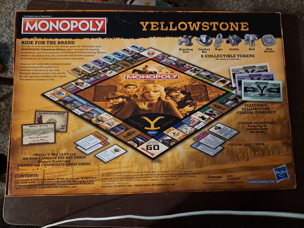 Monopoly Yellowstone  (2-6) board game collectible [Barcode 195166253923] - Main Image 2