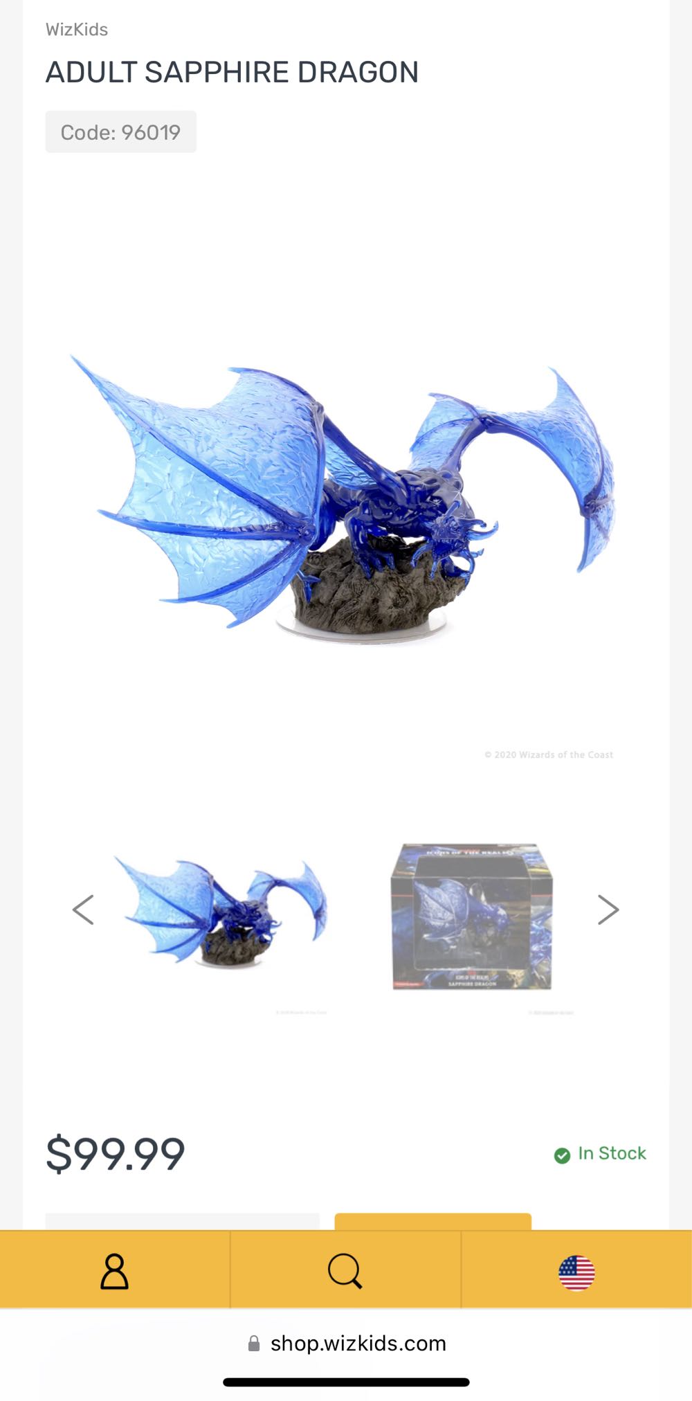 Adult Sapphire Dragon  board game collectible - Main Image 2