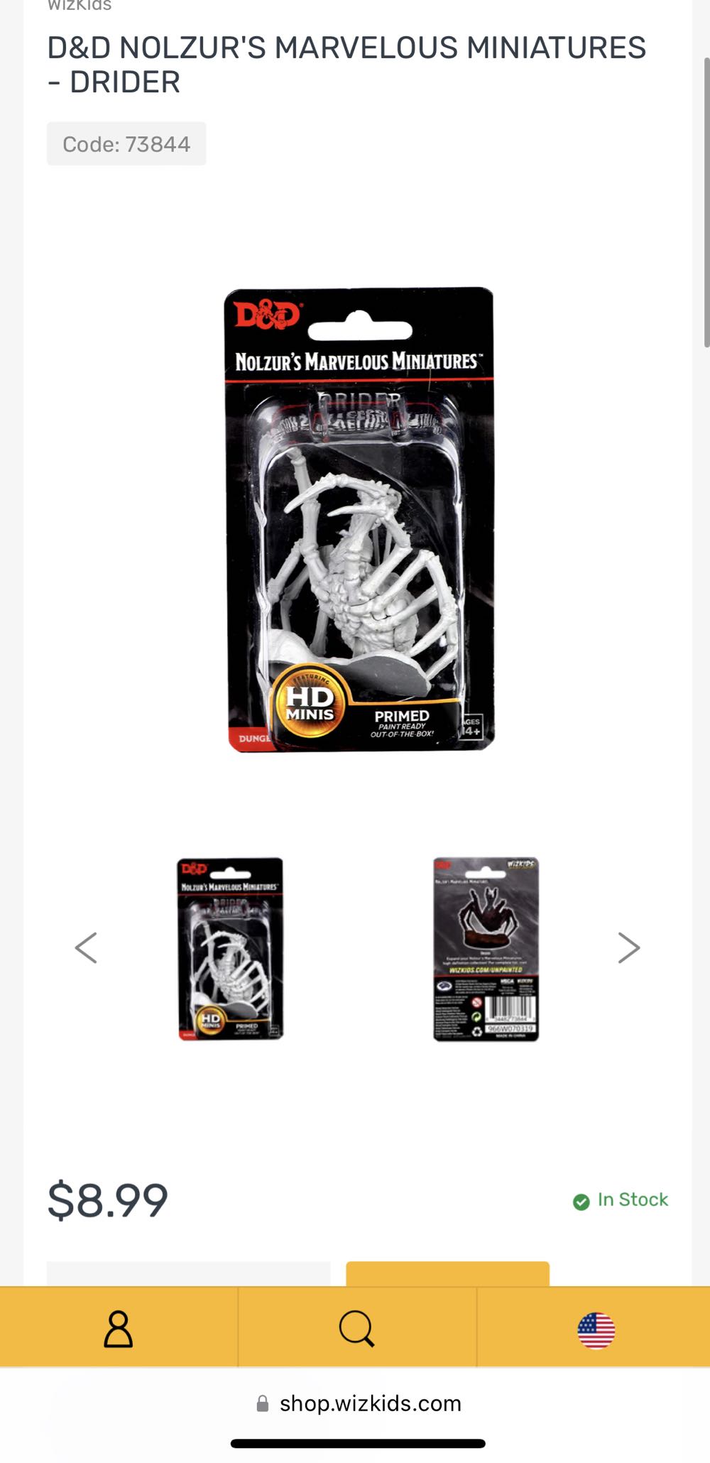 D&d Nolzur’s Marvelous Miniatures Drider  board game collectible [Barcode 634482738443] - Main Image 2