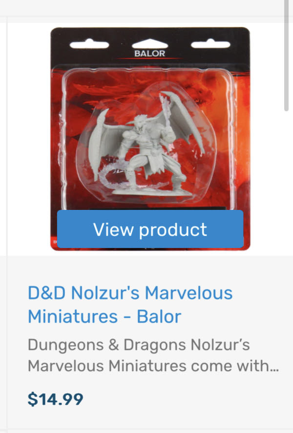 D&d Nolzur’s Marvelous Miniatures Balor  board game collectible [Barcode 634482900383] - Main Image 2