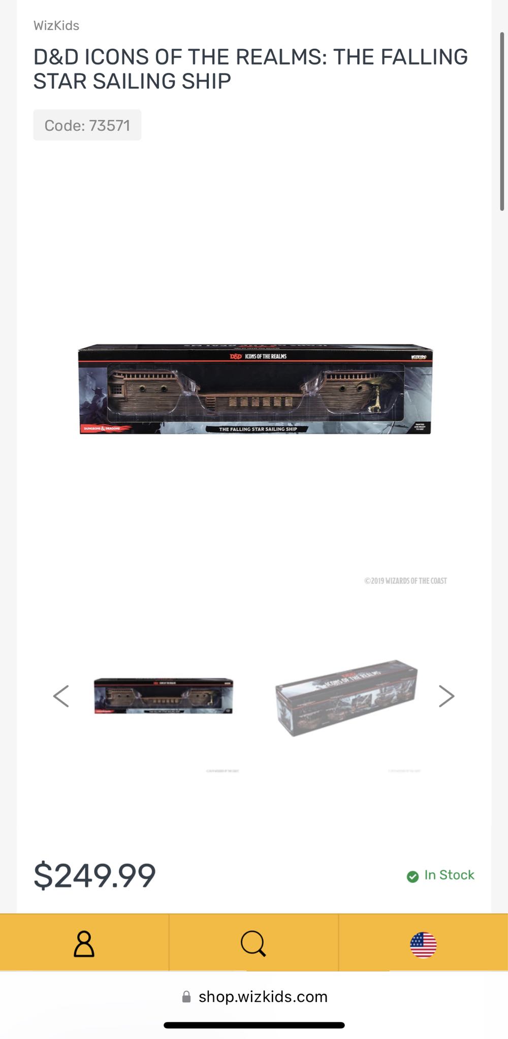 D&d Icons Of The Realms: The Falling Star Sailing Ship  board game collectible [Barcode 634482735718] - Main Image 3