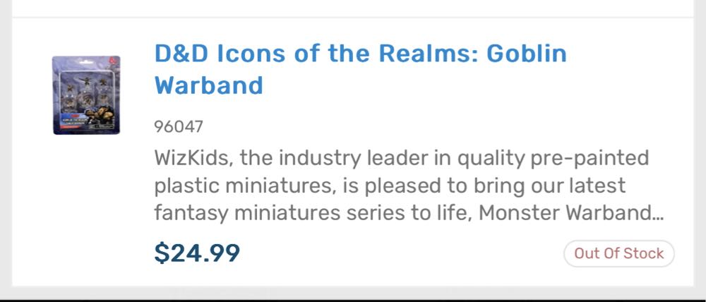 D&d Icons Of The Realms Goblin Warband Miniatures Realms: Dungeons & Dragons Monster Pre Painted  board game collectible [Barcode 634482960479] - Main Image 2