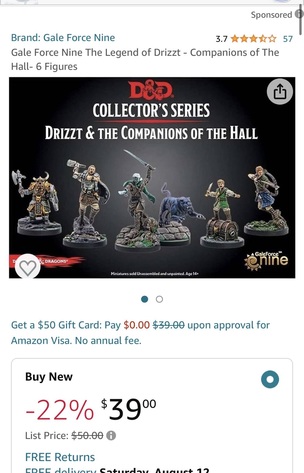 Gale Force Nine The Legend Of Drizzt Companions Of The Hall 6 Figures  board game collectible [Barcode 9420020248069] - Main Image 2