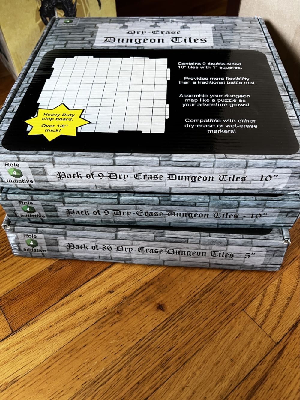 Role 4 Initiative Dry Erase 10 Inch Dungeon Tiles Pack Of 9  board game collectible [Barcode 609728424411] - Main Image 3