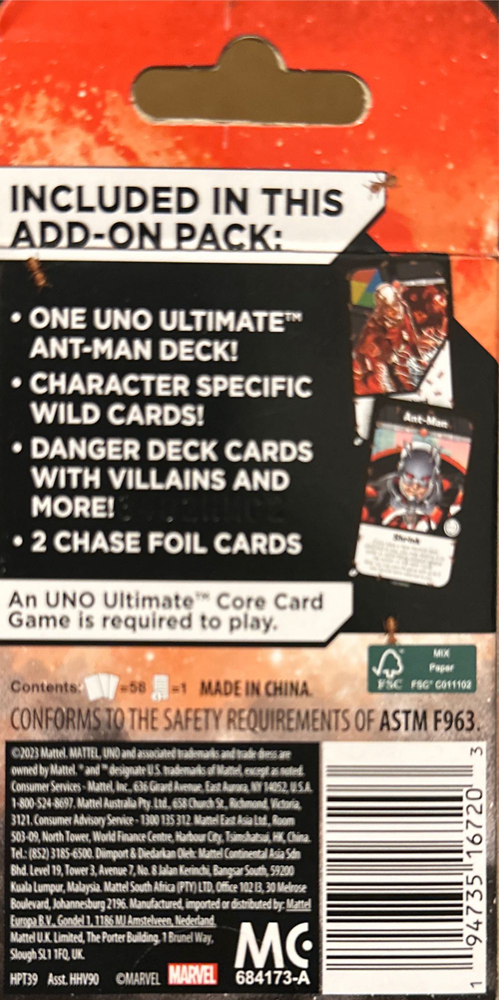 Uno Ultimate Edition Ant-man  board game collectible [Barcode 194735167203] - Main Image 2