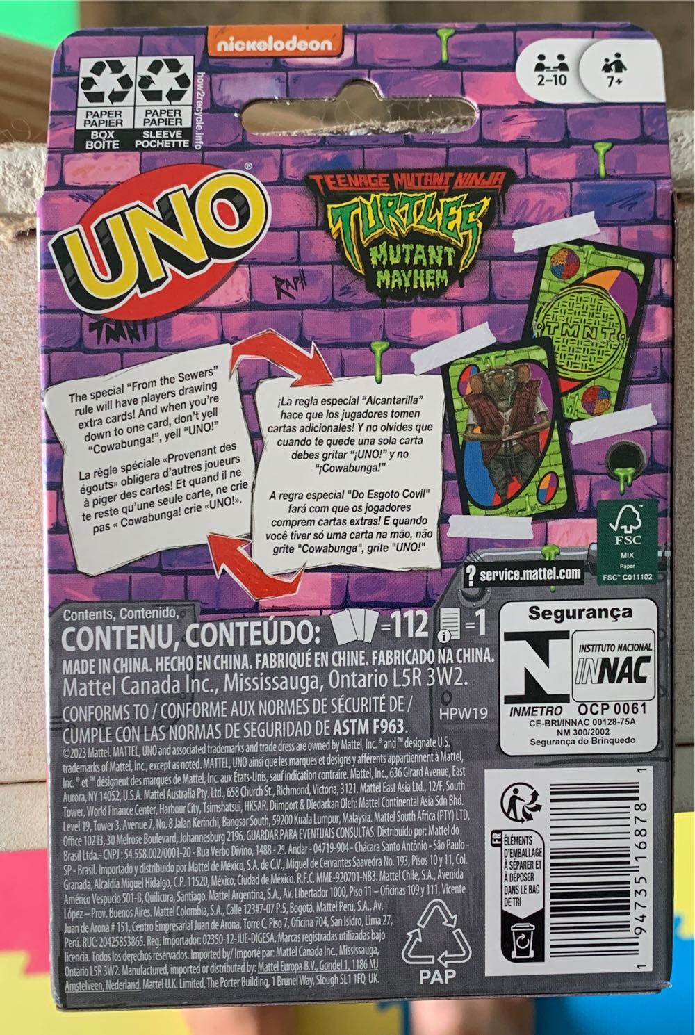 UNO® • Teenage Mutant Ninja Turtles: Mutant Mayhem  (2-10) board game collectible [Barcode 194735168781] - Main Image 2