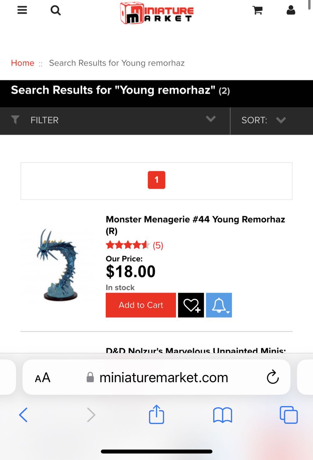 Young Remorhaz  board game collectible - Main Image 2