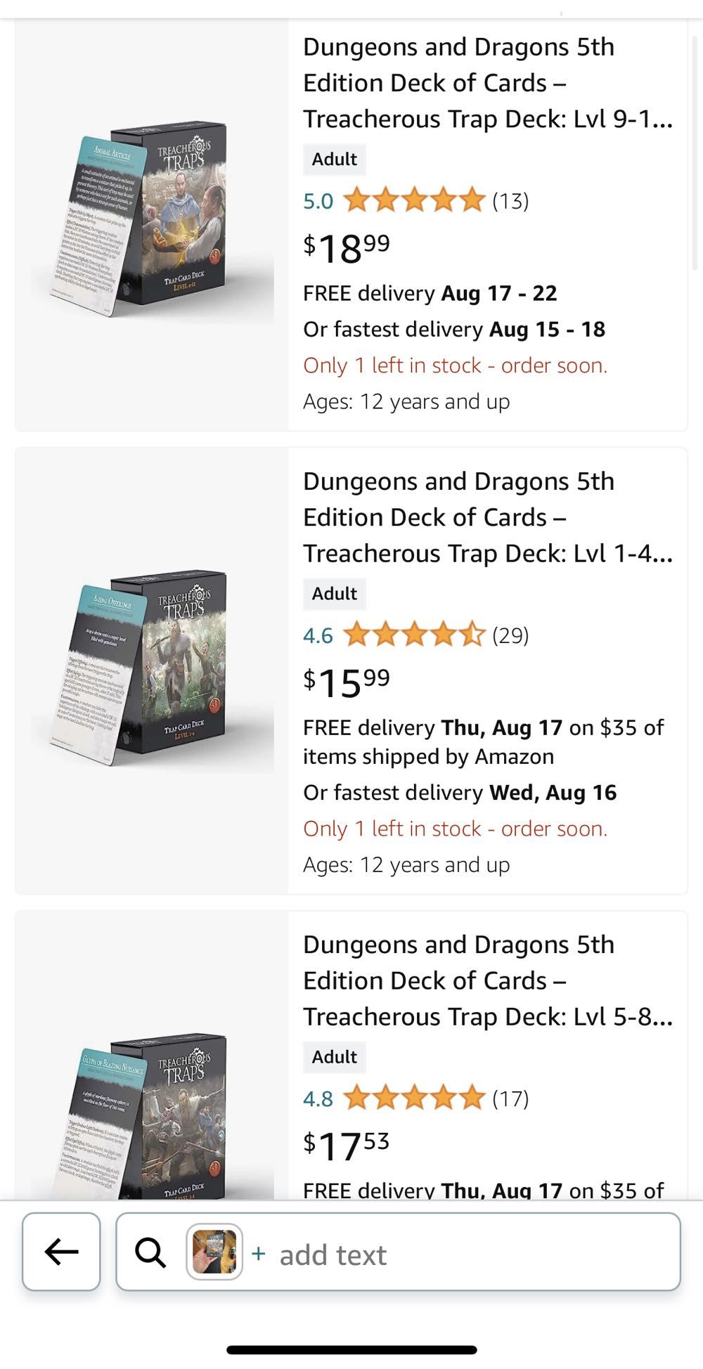 Dungeons And Dragons 5th Edition Deck Of Cards – Treacherous Trap Deck: Lvl 13-16 By Nord Games – 50 Cards Games For Adults And Kids – Dnd Books – Gaming Accessories Compatible With D&d 5e  board game collectible [Barcode 9781946669407] - Main Image 2