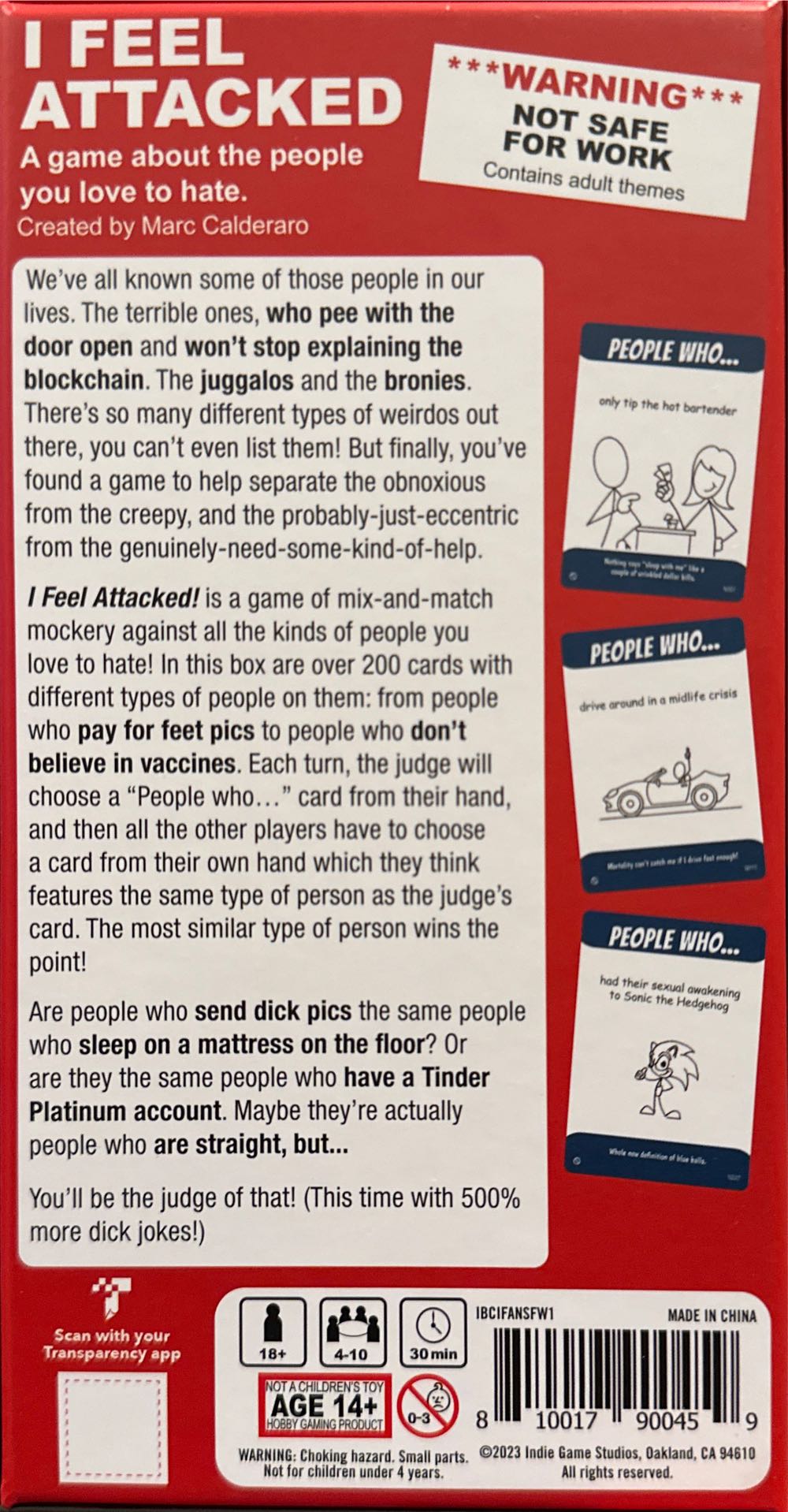 I Feel Attacked: NSFW Edition  (4-10) board game collectible [Barcode 810017900459] - Main Image 2