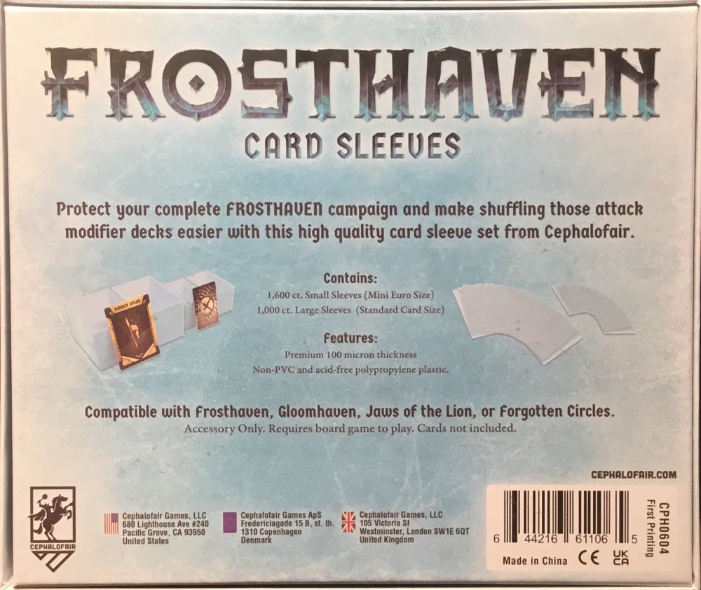 Frosthaven Card Sleeves  board game collectible [Barcode 644216611065] - Main Image 2