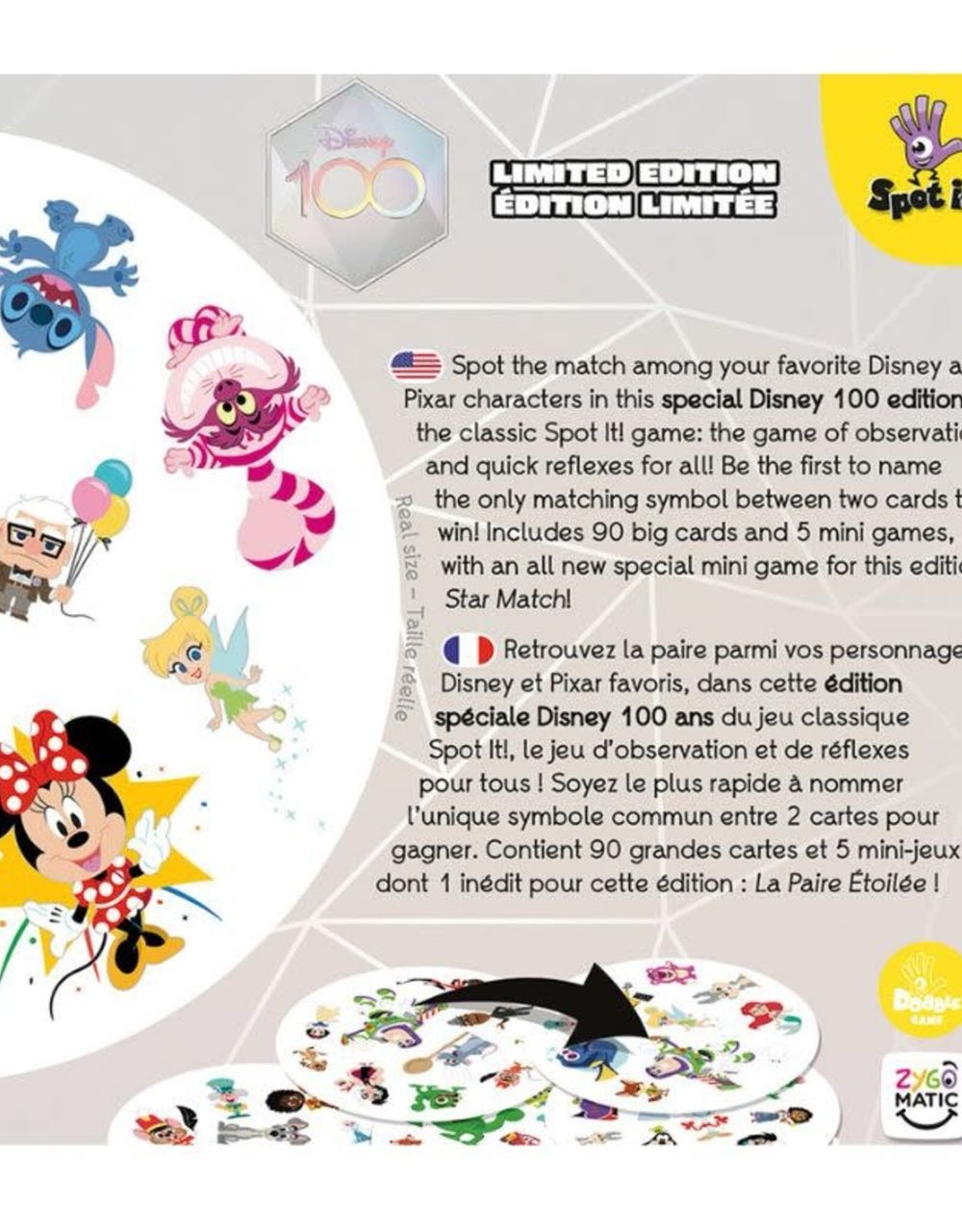 Spot It! Disney (2–8 players | 6+ | *5–15 min.)  (2–8) board game collectible [Barcode 3558380096160] - Main Image 2