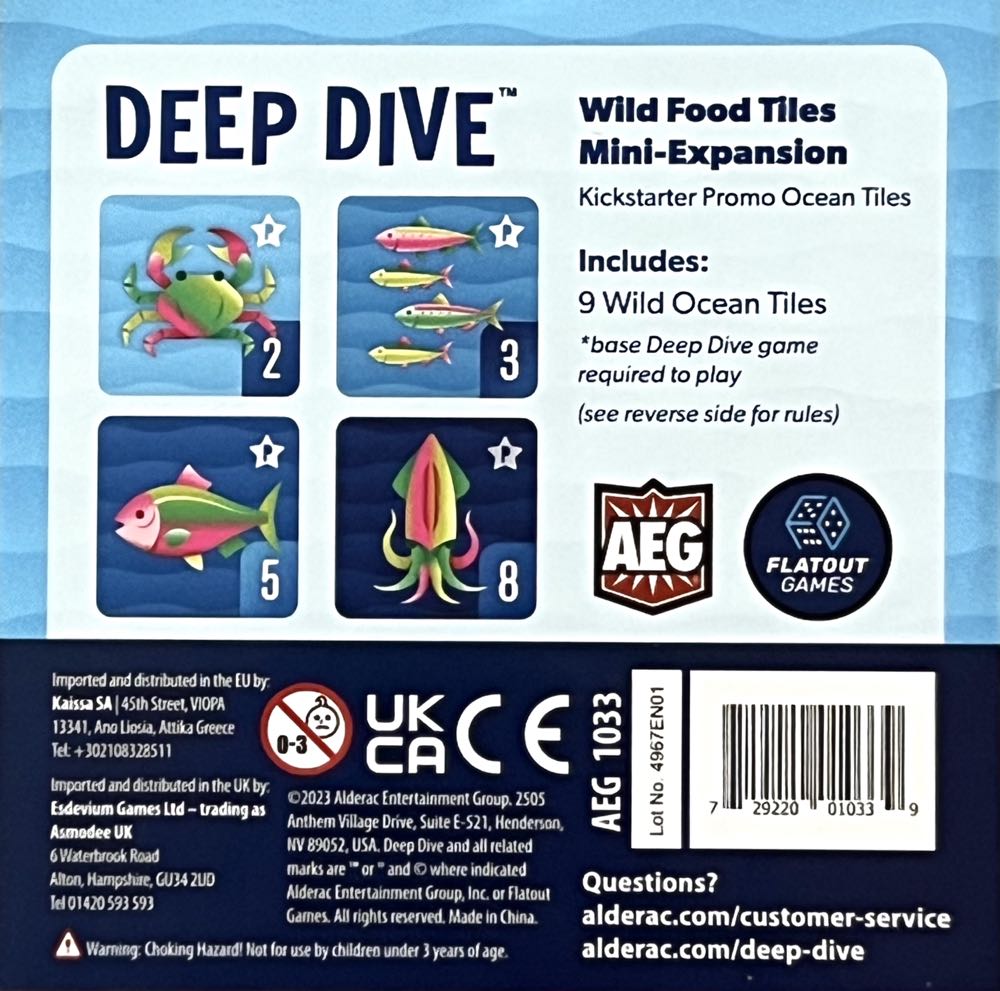 Deep Dive: Wild Food KS Promo  (1-6) board game collectible [Barcode 729220010339] - Main Image 2