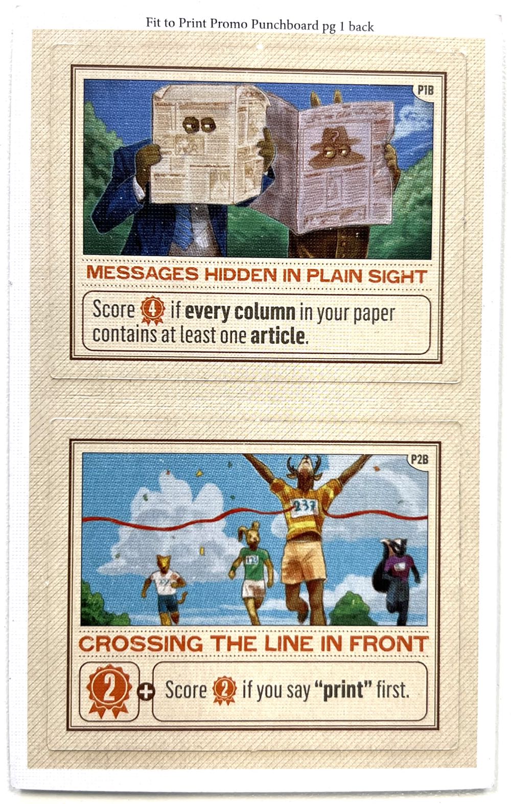 Fit to Print: Kickstarter Promo  (1-4) board game collectible [Barcode 729220010308] - Main Image 3