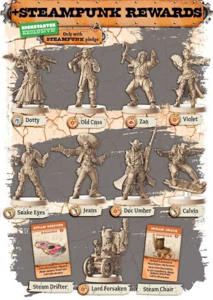 Zombicide: Undead Or Alive - Steampunk KS Pledge  (1-6) board game collectible - Main Image 4