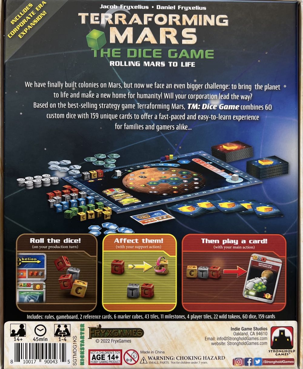 Terraforming Mars: The Dice Game  (1-4) board game collectible [Barcode 810017900435] - Main Image 2
