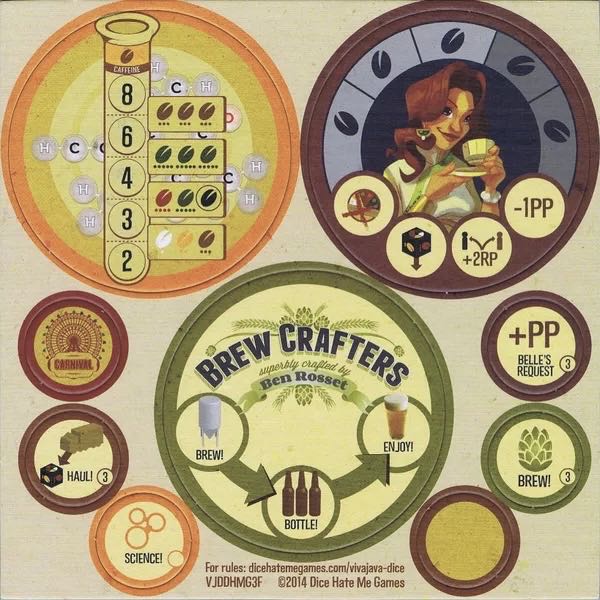 VivaJava The Coffe Game: The Dice Game - Game if the Year Expansion  (1-4) board game collectible - Main Image 3