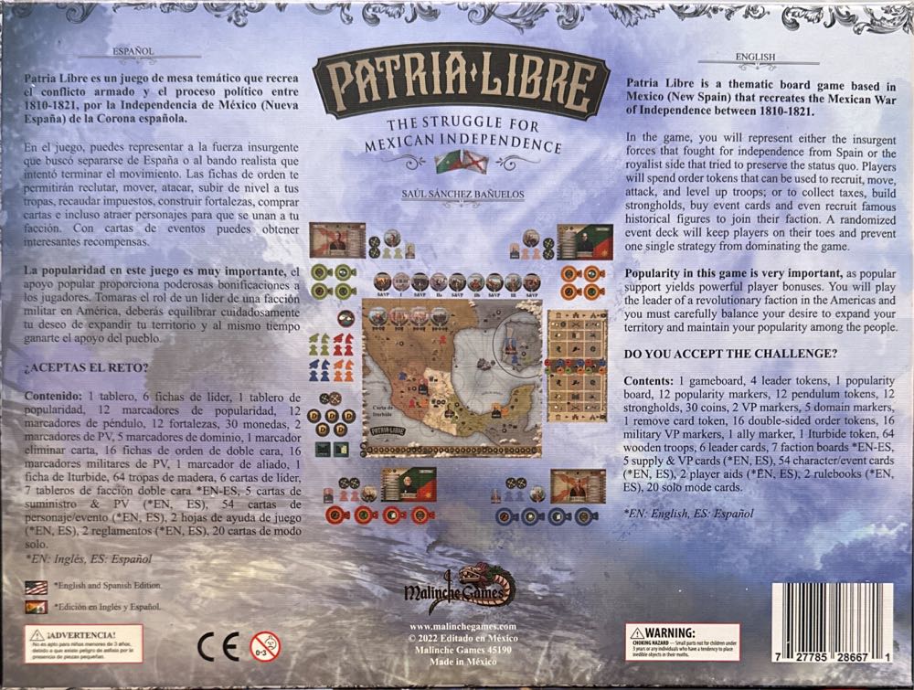 Patria Libre  (2-4) board game collectible [Barcode 727785286671] - Main Image 2