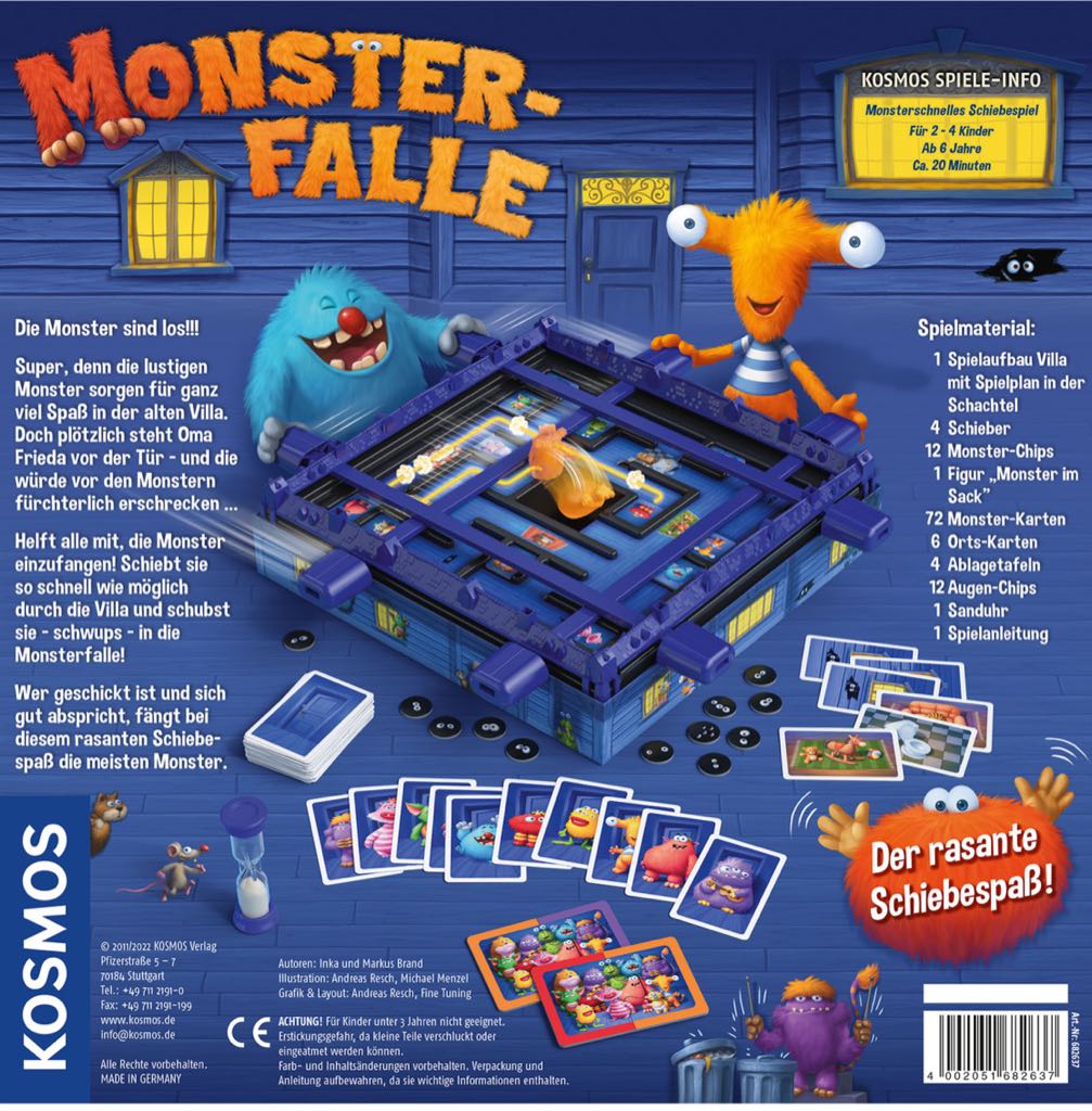 KOSMOS Monsterfalle Brettspiel Kinderspiel Schiebespiel Kinder Spiel ab 6 Jahren  board game collectible [Barcode 4002051682637] - Main Image 2