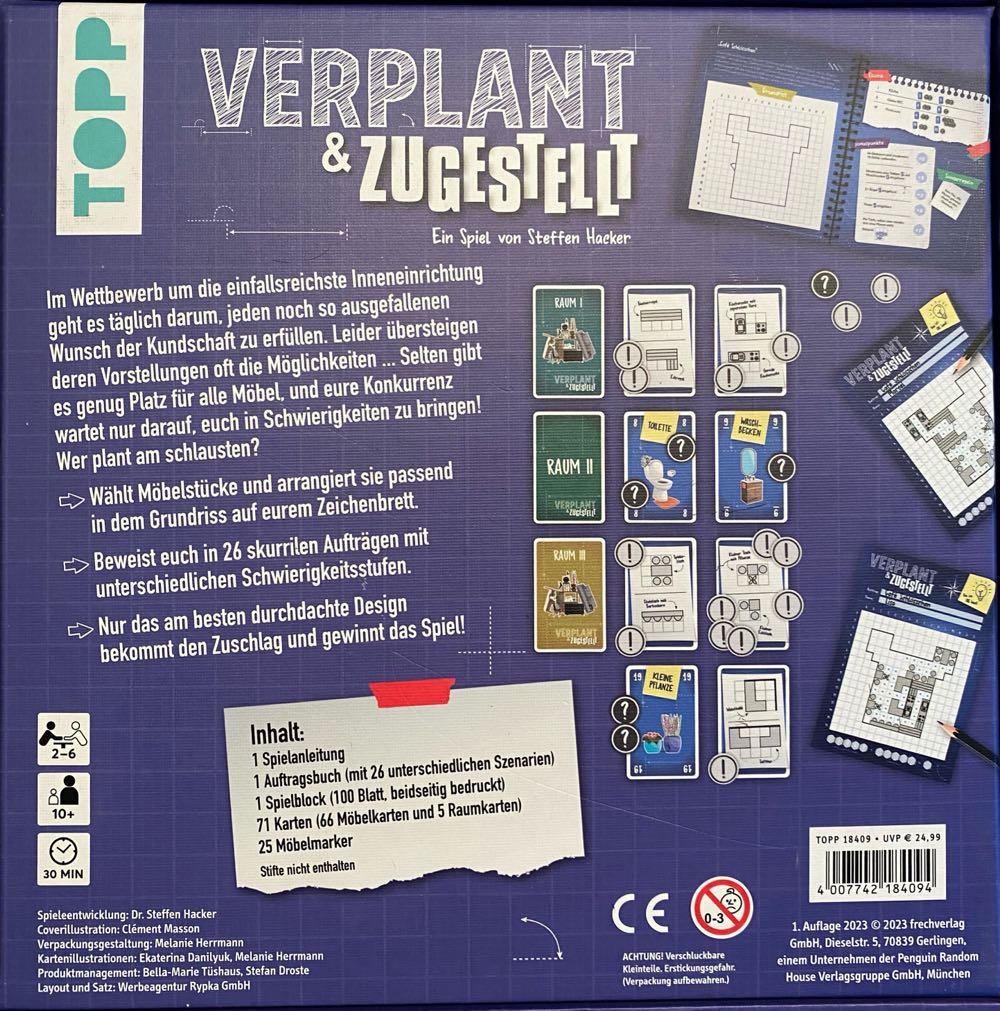 Verplant & Zugestellt Wer Lässt Wohnträume Wahr Werden? Steffen Hacker  (2-6) board game collectible [Barcode 4007742184094] - Main Image 2