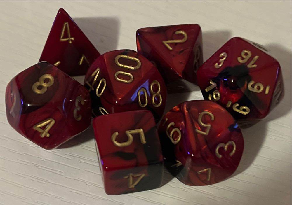 Chessex Gemini Black-Red/Gold Polyhedral 7-Die Set  (1) board game collectible [Barcode 850365002115] - Main Image 2