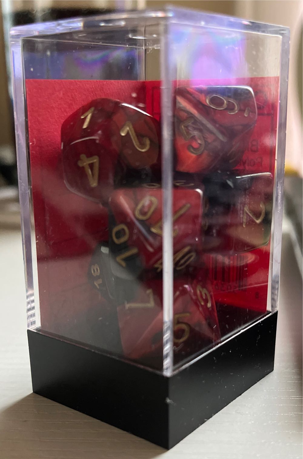 Chessex Gemini Black-Red/Gold Polyhedral 7-Die Set  (1) board game collectible [Barcode 850365002115] - Main Image 3