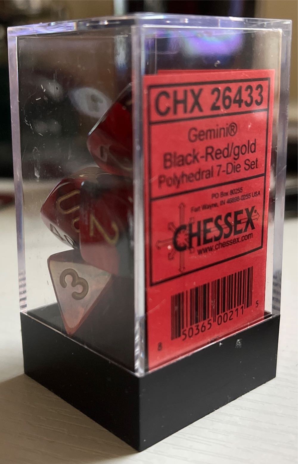 Chessex Gemini Black-Red/Gold Polyhedral 7-Die Set  (1) board game collectible [Barcode 850365002115] - Main Image 4