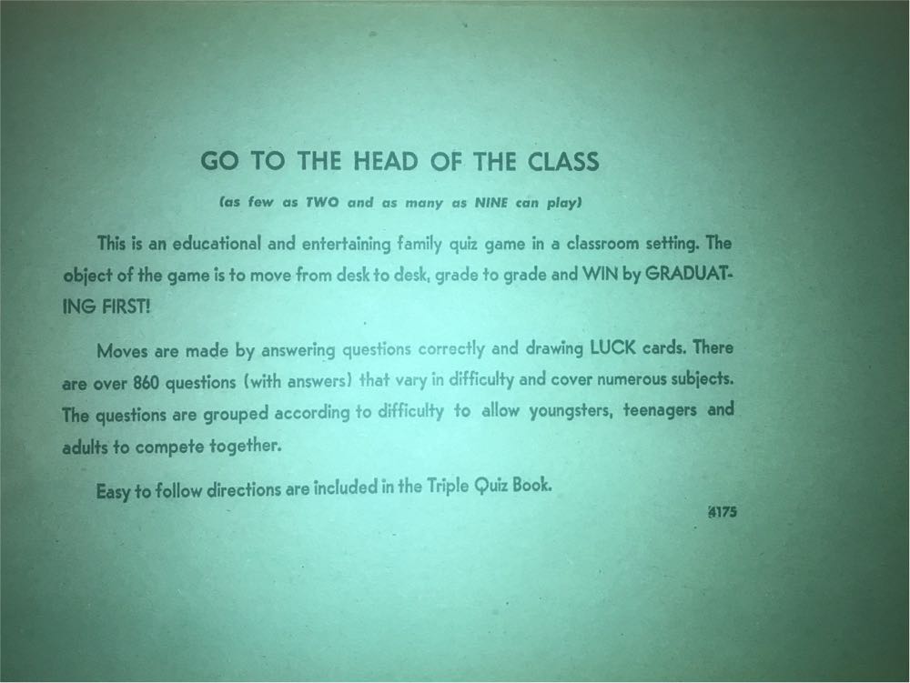 Go To The Head Of The Class SERIES 12  (2-9) board game collectible - Main Image 3