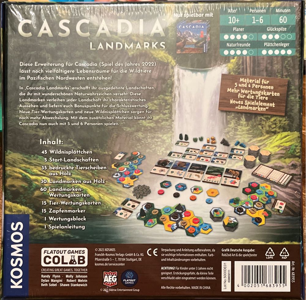 Kosmos Cascadia Landmarks Erweiterung Cascadia: – New Kaufen  (1-6) board game collectible [Barcode 4002051683955] - Main Image 2