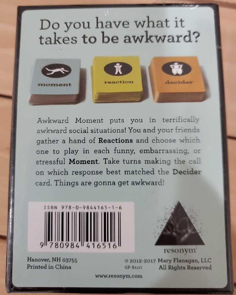 Awkward Moment Card Game  (3 - 8) board game collectible [Barcode 9780984416516] - Main Image 2