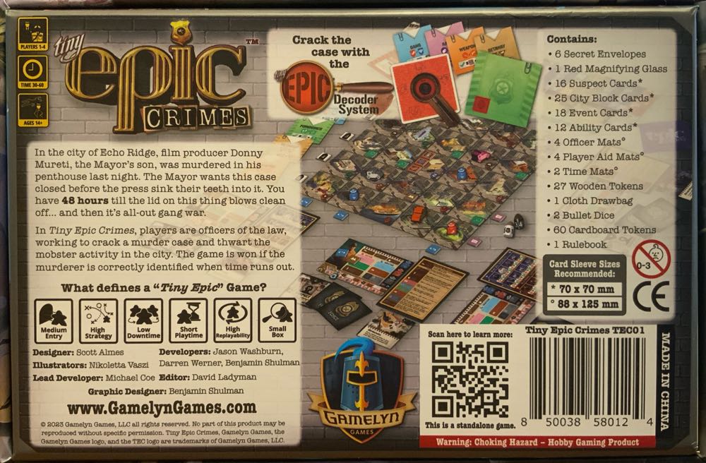 Tiny Epic Crimes Deluxe Edition  (1-4) board game collectible [Barcode 850038580124] - Main Image 3