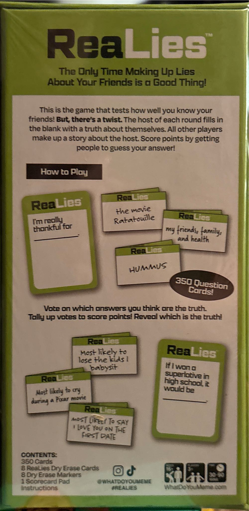 ReaLies  (3+) board game collectible [Barcode 810816033228] - Main Image 2